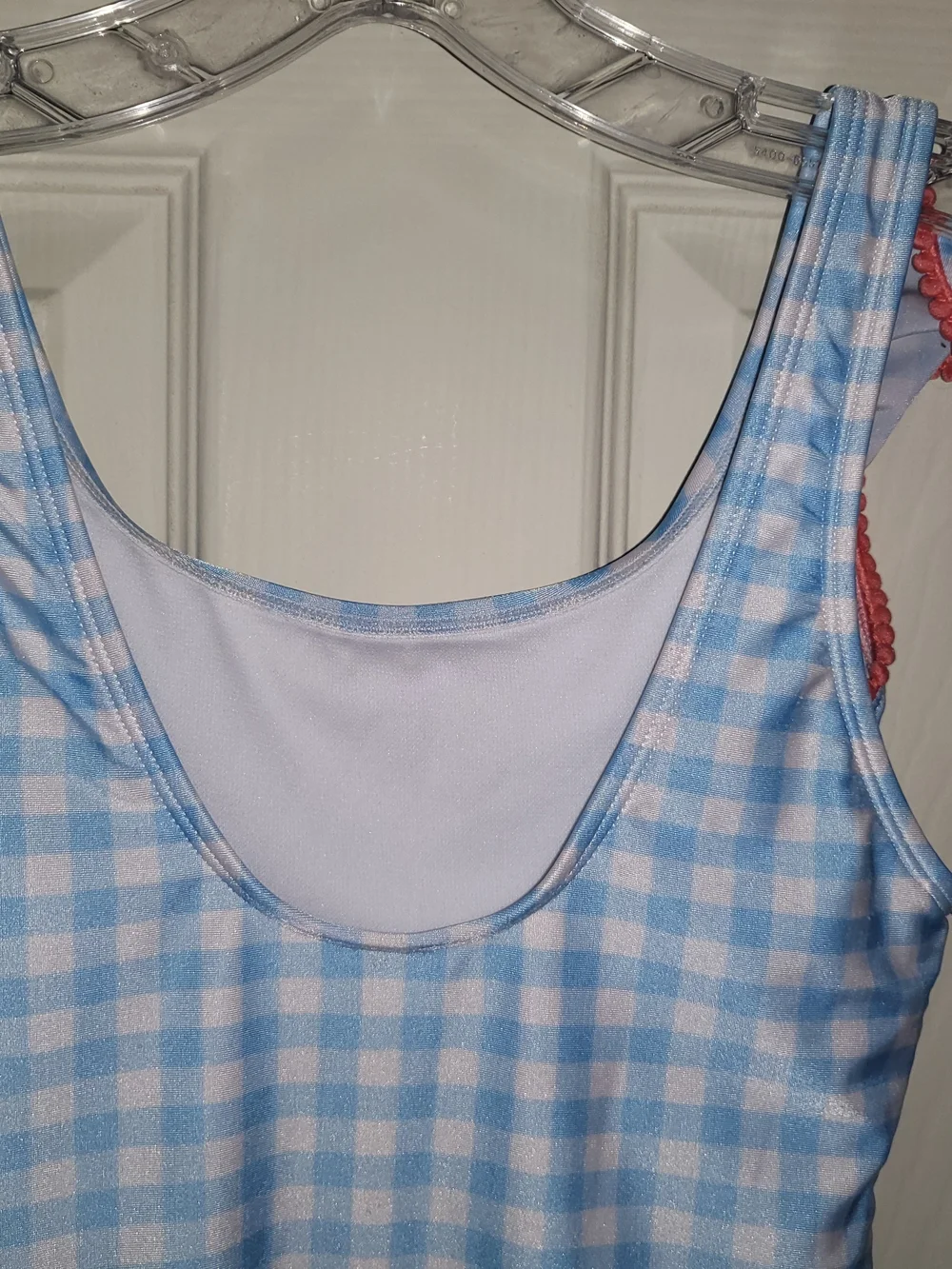 Cat & Jack Girls Blue Gingham Ruffle One-Piece Swimsuit